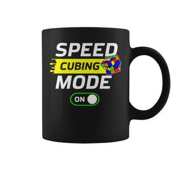 Speed Cubing Mode On Funny Cuber Speed Cubing Puzzles Math Coffee Mug - Seseable