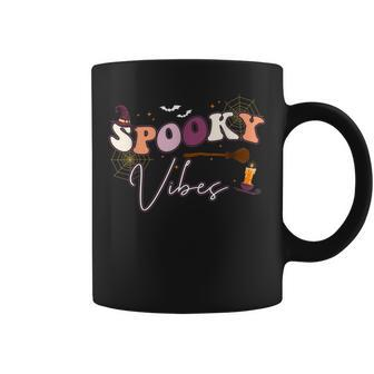 Spooky Vibes Cute Groovy Hippie Spooky Halloween Girls Women Coffee Mug - Thegiftio UK