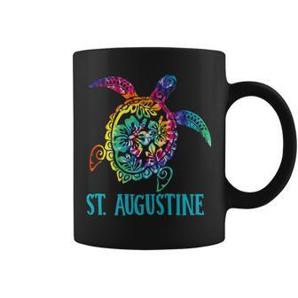 St Augustine Florida Sea Turtle Hibiscus Tie Dye Vacation Coffee Mug | Mazezy