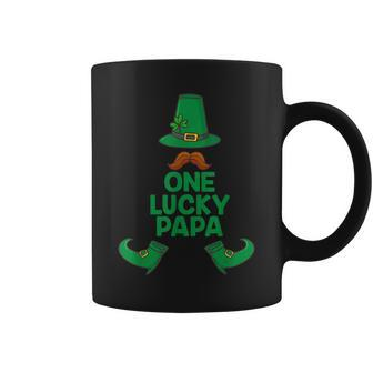 St Paddys Day One Lucky Papa Fathers Day Saint Patricks Coffee Mug - Thegiftio UK