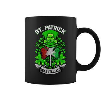 St Patrick Was Italian Shamrock Leprechaun Irish Flag Coffee Mug - Seseable