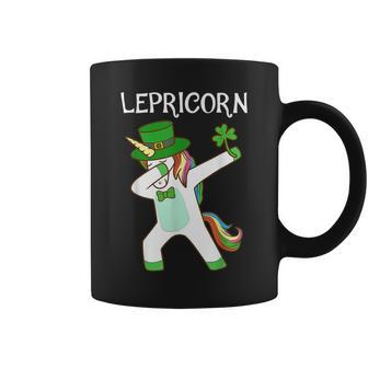St Patricks Day Dabbing Lepricorn Irish Unicorn Gifts Coffee Mug - Seseable