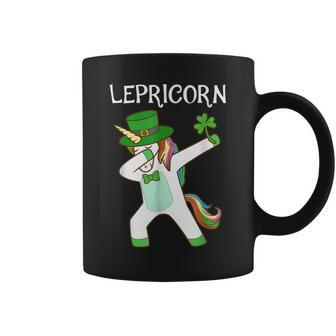 St Patricks Day Dabbing Lepricorn Irish Unicorn V2 Coffee Mug - Seseable