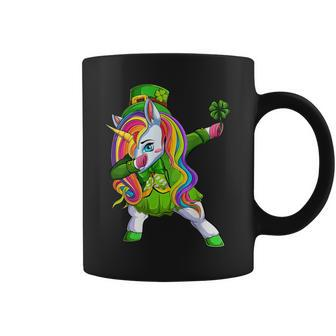St Patricks Day Dabbing Unicorn Lepricorn Gift Girls Ns Coffee Mug - Seseable
