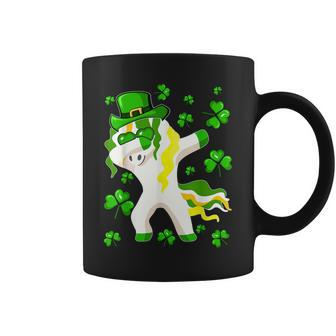 St Patricks Day Dabbing Unicorn Lepricorn Leprechaun Girls Coffee Mug - Seseable