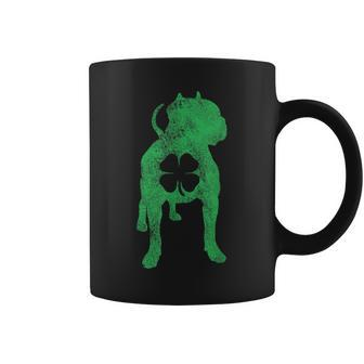 St Patricks Day Dog Pit Bull Shamrock Clover Irish Coffee Mug - Thegiftio