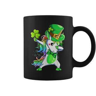 St Patricks Day Girls Dabbing Unicorn Leprechaun Lepricorn V3 Coffee Mug - Seseable
