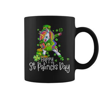 St Patricks Day Girls Dabbing Unicorn Leprechaun Lepricorn V4 Coffee Mug - Seseable