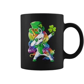 St Patricks Day Girls Dabbing Unicorn Leprechaun Lepricorn V5 Coffee Mug - Seseable