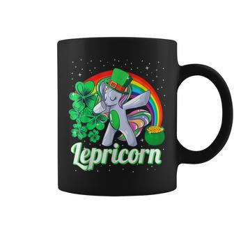St Patricks Day Girls Dabbing Unicorn Leprechaun Lepricorns Coffee Mug - Seseable