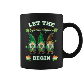 St Patricks Day Gnome Green Buffalo Plaid Shenanigans Coffee Mug - Seseable