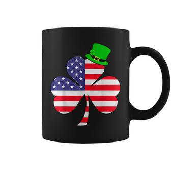 St Patricks Day Irish American Flag Shamrock V3 Coffee Mug - Thegiftio