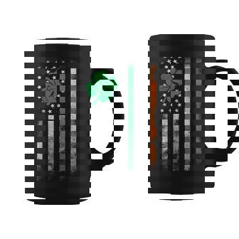 St Patricks Day Irish American Flag Vintage Shamrock Lucky Coffee Mug | Mazezy