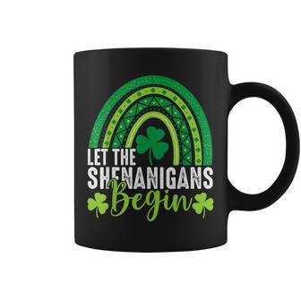 St Patricks Day Let The Shenanigans Begin Rainbow Coffee Mug - Seseable