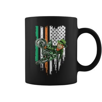 St Patricks Day Motocross Mx - Irish Leprechaun Dirt Bike Coffee Mug - Seseable