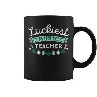 St Patricks Day Music Teacher Luckiest Shamrock Coffee Mug - Seseable