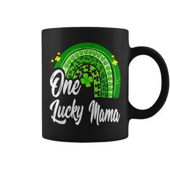 St Patricks Day One Lucky Mama Leopard Rainbow Coffee Mug - Seseable