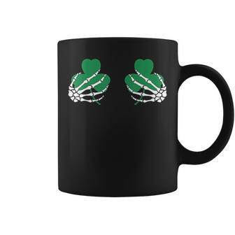St Patricks Day Paddys Skeleton Hand Irish Shamrock Boobs Coffee Mug | Mazezy