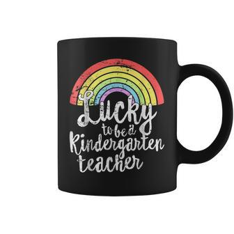 St Patricks Teacher Lucky To Be Kindergarten Teacher Coffee Mug - Seseable