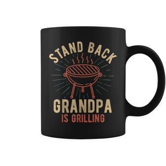 Stand Back Grandpa Is Grilling Vintage Gift For Him Bbq Fun Gift For Mens Coffee Mug | Mazezy