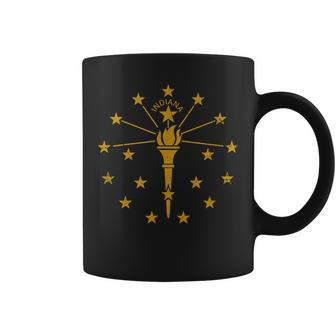 State Flag Of Indiana Vintage Cool Distressed Gift Coffee Mug - Seseable