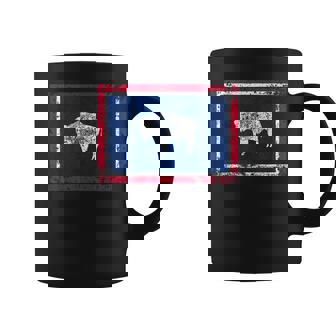 State Of Wyoming Flag Vintage Men Women Kids Gift Coffee Mug | Mazezy