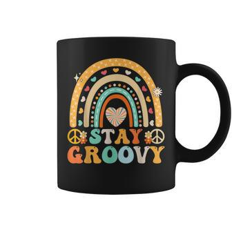 Stay Groovy 60S Outfit 70S Positive Mind Cute Rainbow Hippie Coffee Mug - Thegiftio UK