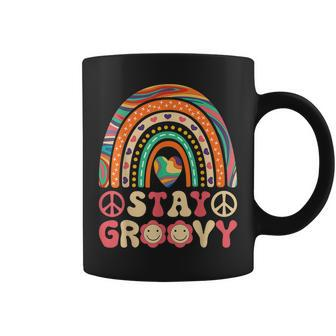 Stay Groovy 60S Outfit 70S Theme Costume Cute Rainbow Hippie Coffee Mug - Thegiftio UK