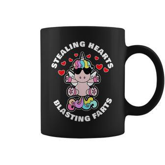 Stealing Hearts And Blasting Farts Valentines Day Unicorn Coffee Mug - Seseable
