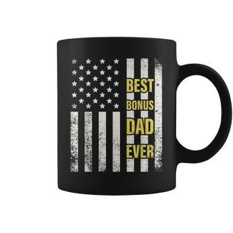 Step Dad Gift For Best Bonus Dad Ever American Flag Fathers Coffee Mug | Mazezy