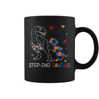 Step Dad Saurus Autism Awareness Day Autistic Dinosaur Coffee Mug | Mazezy