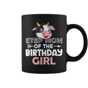 Step Mom Of The Birthday Girl Cows Farm Cow Stepmom Coffee Mug | Mazezy