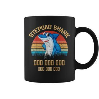 Stepdad Shark Fathers Day Gift Coffee Mug - Seseable