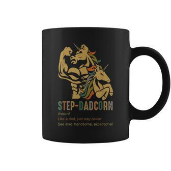 Stepdadcorn Step Dad Unicorn Cooler Fathers Day Mens Coffee Mug | Mazezy