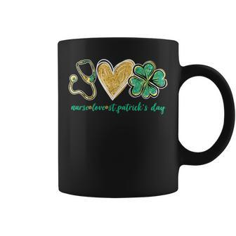 Stethoscope Love Shamrock Nurse St Patricks Day Gifts Coffee Mug | Mazezy
