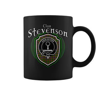 Stevenson Clan Crest | Scottish Clan Stevenson Family Badge Coffee Mug - Seseable