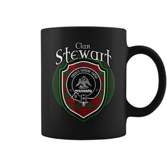 Stewart Clan Crest | Scottish Clan Stewart Family Badge Coffee Mug - Seseable