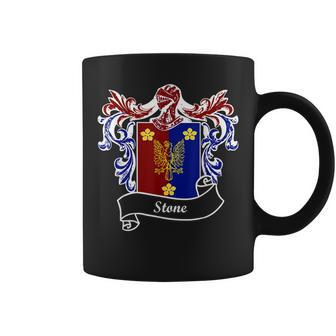 Stone Coat Of Arms Surname Last Name Family Crest Coffee Mug - Seseable