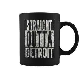 Straight Outta Detroit Michigan Vintage Gift Coffee Mug | Mazezy