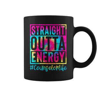Straight Outta Energy Tie Dye Groovy Counselor Life Coffee Mug - Thegiftio UK