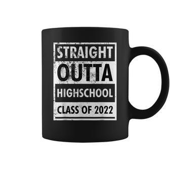 Straight Outta Highschool Class Of 2022 Graphic Distressed Coffee Mug - Thegiftio UK