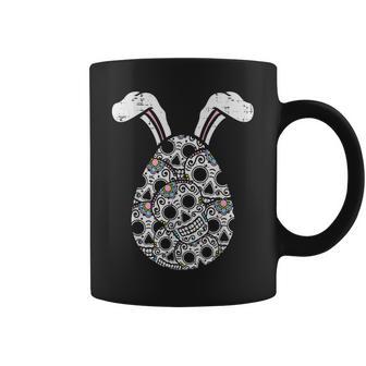 Sugar Skull Egg Bunny Ears Calavera Easter Mexican Gift Coffee Mug - Seseable