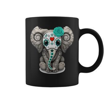 Sugar Skull Elephant T Shirt Day Of The Dead Halloween Shirt Coffee Mug | Mazezy CA