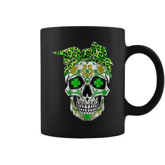 Sugar Skull St Patricks Day Of The Dead Women Men Leprechaun Coffee Mug - Seseable