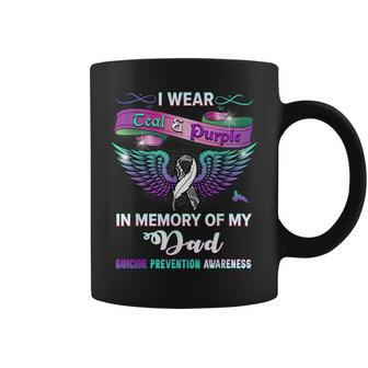 Suicide Prevention Awareness I Wear Teal & Purple For My Dad Coffee Mug - Thegiftio UK