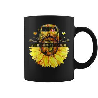 Sunflower A Little Hippie A Little Hood Funny Hippie Yoga Coffee Mug - Seseable