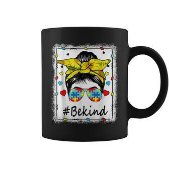 Sunflower Be Kind Girls  - Autism Awareness Messy Bun  Coffee Mug