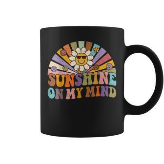Sunshine On My Mind Retro Groovy Summer Vacation Trip Coffee Mug | Mazezy
