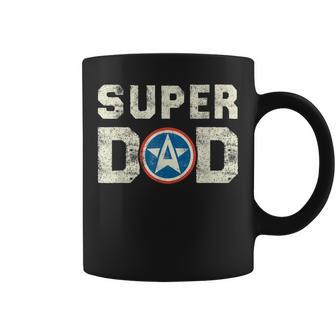 Super Dad Superhero Super Dad Father Hero Star Shield Gift For Mens Coffee Mug | Mazezy