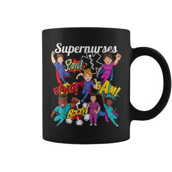 Supernurses Super Hero Comic Superhero Style Rn Nursing Gift Coffee Mug - Seseable